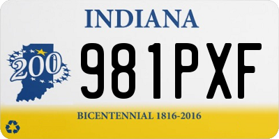 IN license plate 981PXF