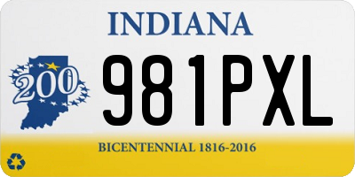 IN license plate 981PXL