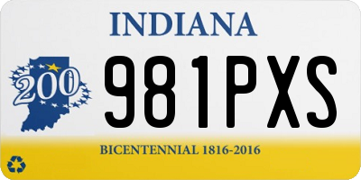 IN license plate 981PXS
