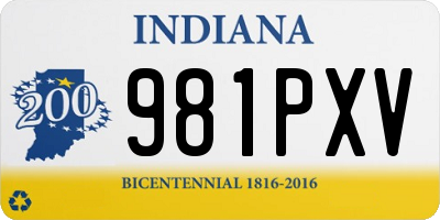 IN license plate 981PXV