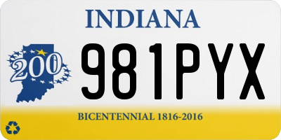 IN license plate 981PYX