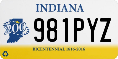 IN license plate 981PYZ