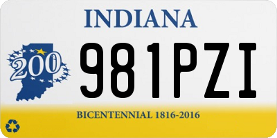 IN license plate 981PZI