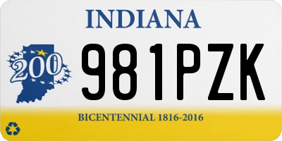 IN license plate 981PZK