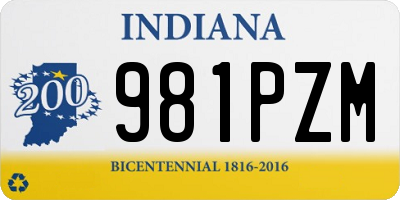 IN license plate 981PZM