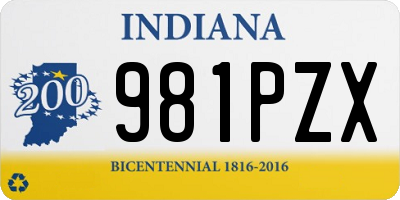 IN license plate 981PZX