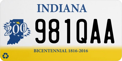 IN license plate 981QAA