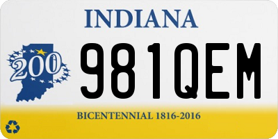 IN license plate 981QEM