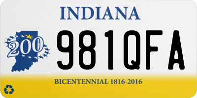 IN license plate 981QFA