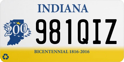 IN license plate 981QIZ