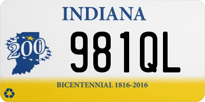 IN license plate 981QL