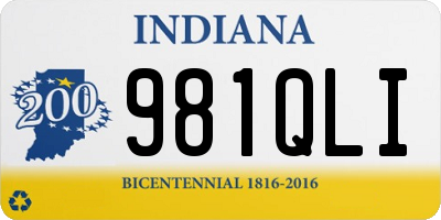 IN license plate 981QLI