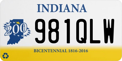 IN license plate 981QLW