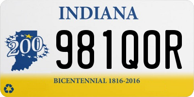 IN license plate 981QOR