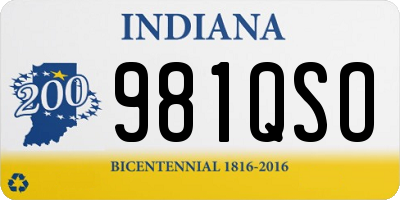 IN license plate 981QSO