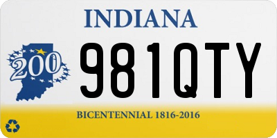 IN license plate 981QTY