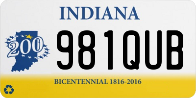 IN license plate 981QUB