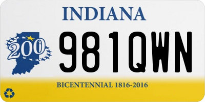 IN license plate 981QWN
