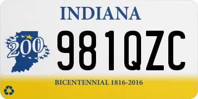 IN license plate 981QZC