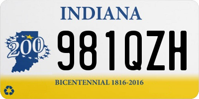 IN license plate 981QZH