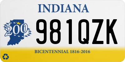 IN license plate 981QZK