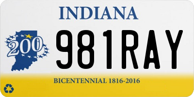 IN license plate 981RAY