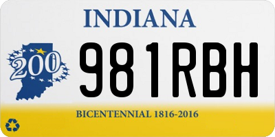 IN license plate 981RBH