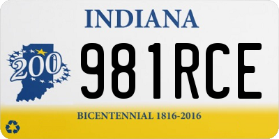 IN license plate 981RCE