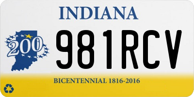 IN license plate 981RCV