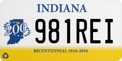IN license plate 981REI