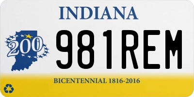 IN license plate 981REM
