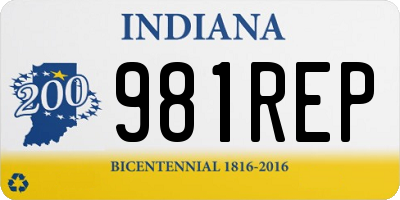 IN license plate 981REP