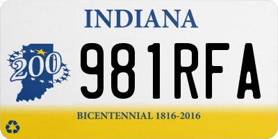 IN license plate 981RFA