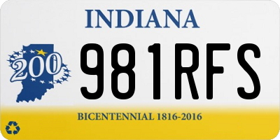 IN license plate 981RFS