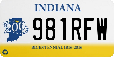 IN license plate 981RFW