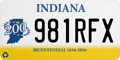 IN license plate 981RFX