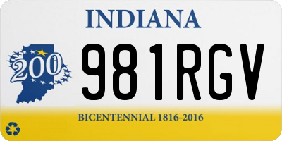 IN license plate 981RGV