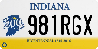 IN license plate 981RGX