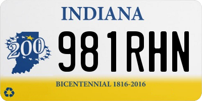 IN license plate 981RHN