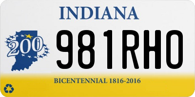 IN license plate 981RHO