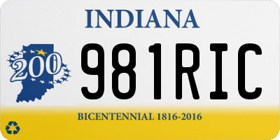 IN license plate 981RIC