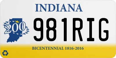 IN license plate 981RIG