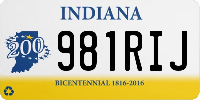 IN license plate 981RIJ