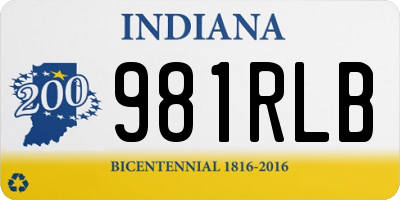 IN license plate 981RLB