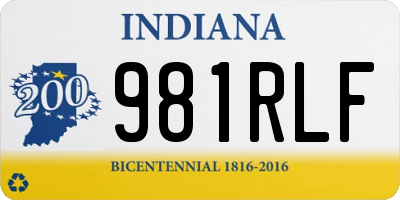 IN license plate 981RLF