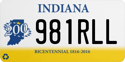IN license plate 981RLL