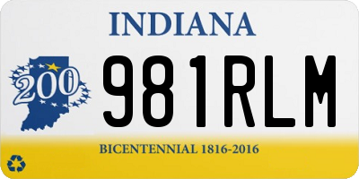 IN license plate 981RLM