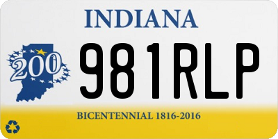 IN license plate 981RLP