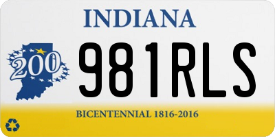 IN license plate 981RLS