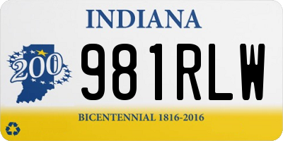 IN license plate 981RLW